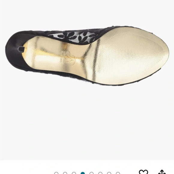 Adrianna Papell Women's Dressy Floral Lace Black Satin Pump Size 6 Wide NIB - Picture 3 of 8